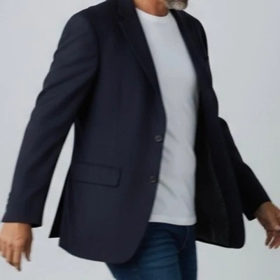 Oscar de la Renta Men's Blazer Black Wool Blend Sport Coat Size 42R - Image 1 of 4