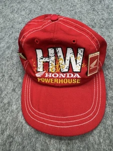 Honda Powerhouse HW Red Baseball Cap Hat Adjustable Strapback Embroidered Logo - Picture 1 of 6