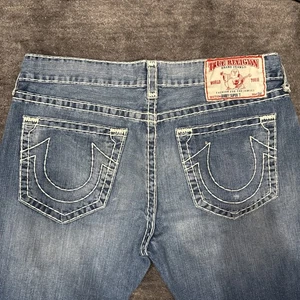 True Religion Bobby Super T Bootcut White Stitch Men's 38x29 Y2K Chief Keef - Picture 1 of 8