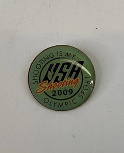 2009 Olympic Shooting Pin Shooting Is My Olympic Sport Green - Picture 1 of 3