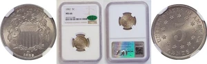 1882 5C Shield Nickel NGC MS-66 CAC - Picture 1 of 3