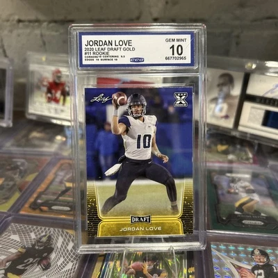 2020 Leaf Draft - Jordan Love #11 Gold (RC) CCG 10 - Image 1 of 2