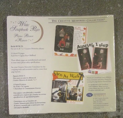MEMORIAS CREATIVAS 7x7 páginas BLANCAS álbum de recortes NUEVO (12/paquete) RCM-7S Foto 1 de 2