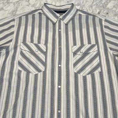 Рубашка мужская Anchor Blue Pearl Snap короткий рукав XL Southwestern Aztec легкая - Изображение 1 из 4