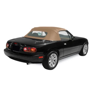 Miata Tan Color Cloth Top with Zippered Glass Window - Picture 1 of 8