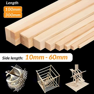 100mm / 300mm Balsa Square Wood Stick DIY Model Handmade Hobby Crafts Supplies - Imagen 1 de 7
