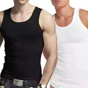 PACK DE 12 CHALECOS PARA HOMBRE BLANCOS O NEGROS | CHALECOS LISOS | 100% ALGODÓN S-5XL - Imagen 1 de 1