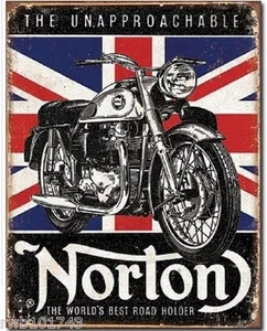 Norton Best Roadholder British TIN SIGN vintage motorcycle art metal poster 1953 - Picture 1 of 10