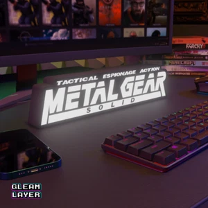 Caja de luz LED sólida Metal Gear luz para juegos letrero RGB - Imagen 1 de 5