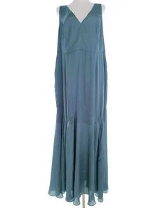 ASOS T. 20 (48) Azul Larga Vestido maxi Sin mangas Asimétrico Brillante - Imagen 1 de 5