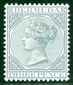 BERMUDA QV Stamp SG.28 3d Grey (1886) Mint VLMM Cat £23+ BLBLUE134 - Picture 1 of 6