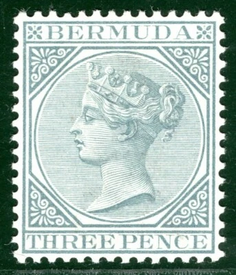 BERMUDA QV Stamp SG.28 3d Grey (1886) Mint VLMM Cat £23+ BLBLUE134 - Image 1 of 4