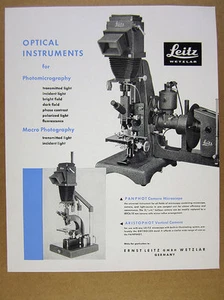 1959 Leitz Optical Instruments for Photomicrography Macro Photography vintage Ad - Picture 1 of 1