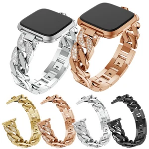 Correa de reloj Bling para Fitbit Sense Versa 4 3 / Sense 2 correa de muñeca de acero inoxidable - Imagen 1 de 16