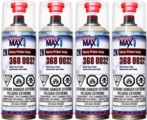 4 PACK 3680032 - USC SprayMax 2K Beige Epoxy Primer Aerosol - 4 cans Spray Max - Picture 1 of 1