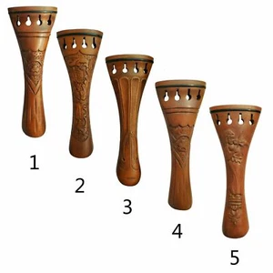 1x 4/4 Antique Violin Jujube Wood Tailpiece Carving Figure Hand Carve - Picture 1 of 1