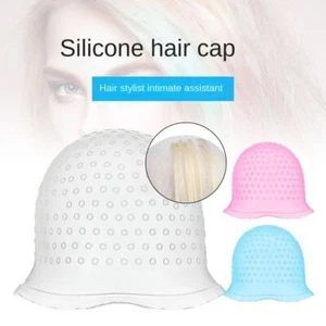 Silicone Hair Coloring Highlighting Cap With Hook Hair Dying Frosting Cap - Picture 1 of 15