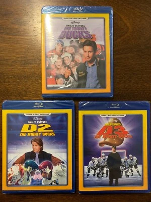 The Mighty Ducks Trilogy D1 D2 D3 Disney MovieClub Exclusive (Blu-ray) Brand NEW - Image 1 of 2