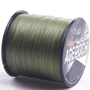 Pro 100M-2000M Army Green PE Dynema Agepoch Braided Fishing Line 10LB-300LB - Picture 1 of 10