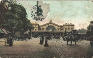 PARIS 75 GARE de l'Est Attelage CPA animée écrite à BOUDET Fernand par PAUL 1909 - Picture 1 of 2