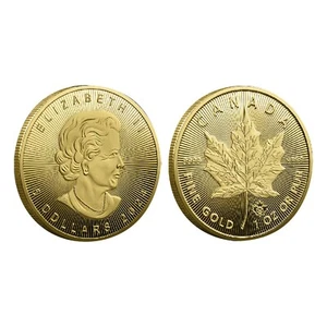 Moneda bullion de oro hoja de arce canadiense de 2*2024 de 1 oz brillante moneda de $5 sin circular - Imagen 1 de 4