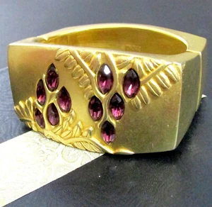 VTG RARE RUNWAY 80s MONET "DIRECTIVES" CHUNKY GP BRACELET YSL ERA PURPLE CRYSTAL - Picture 1 of 16