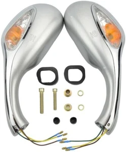 TAOTAO,ROKETA,SUNL,JONWAY 50CC TO 250CC SCOOTER MIRROR W/TURN SIGNAL IN SILVER - Picture 1 of 4