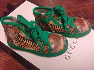 Gucci Tiger/Lion High Top Turnschuhe Sneakers Größe 26 Kleinkind US Größe 10 - Bild 1 von 11