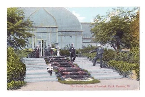 1910 Child Sitting On Steps @ The Palm House Glen Oak Park, Peoria, IL. Antique - Picture 1 of 2