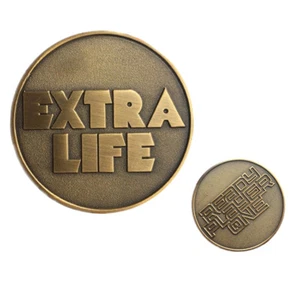 Ready Player One Cosplay “EXTRA LIFE” Coin Commemorative Bronze Plated Badge - Picture 1 of 4