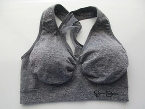 Jessica Simpson Lace Strap Comfort Wire-Free Bralette Bra Gray M UPC12 - Picture 1 of 6