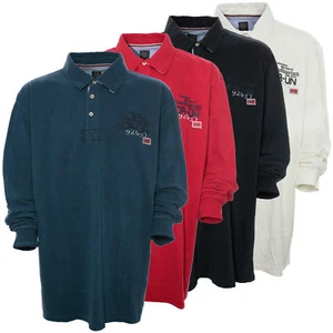 Kitaro Polosweat Sweatshirt Polo Sweat Shirt Herren Langarm Plusgröße Übergröße - Picture 1 of 7