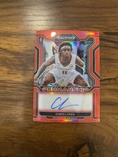 2022-23 Panini Prizm Draft Picks College Penmanship Red /199 Chris Lykes Auto