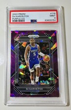 De’Aaron Fox Purple Cracked Ice Prizm Card PSA 9 Numbered /149 COLOR MATCH!