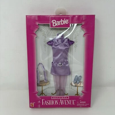 1996 Barbie Fashion Avenue Boutique Purple Sparkle Outfit W Accessories NEW - Image 1 of 2
