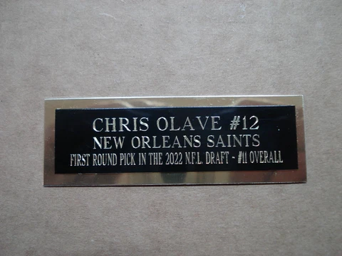 Chris Olave Football Card New Orleans Saints Card Plaque Nameplate 1" X 3" Cover