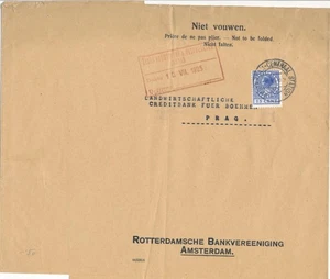 Netherlands Holland 1925 AMSTERDAM Wrapper not broken complete to Prague Czechia - Picture 1 of 1
