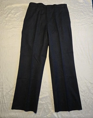 Pantalones prensados utilitarios vintage Woodmere 100 % lana azul marino talla 34x30 baja humedad lujo Foto 1 de 4