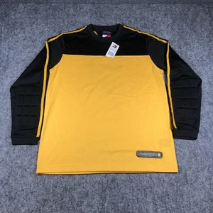 Tommy Jeans Camicia Uomo Piccola Giallo Nero Manica Lunga Imbottita Gomiti 85 Jersey - Foto 1 di 8