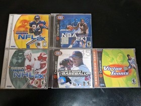 SEGA Dremacast Sports Games Bundle NBA NFL NHL WSB VIRTUA TENNIS 2K 2K1 2K2