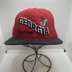 Vintage Georgia Bulldogs Two Tone Black / Red Adjustable Snapback Hat/Cap - Picture 1 of 14