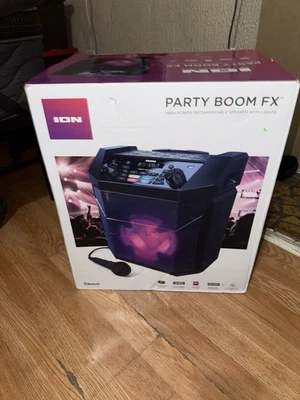 Sistema de altavoces recargables de alta potencia ION Party Boom FX con luces iPA101A Foto 1 de 4