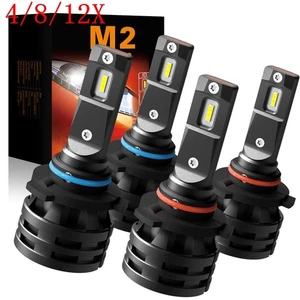 4/8/12X 9005 9006 LED Combo Headlight Bulb High Low Beam Kit 6000K Bright White - Picture 1 of 33
