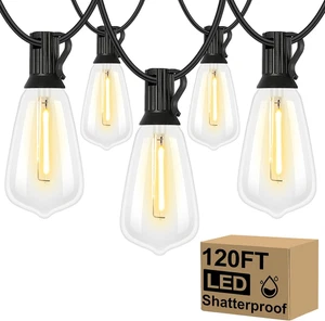 Brightever 120FT Waterproof Outdoor String Lights with Vintage Edison Bulbs - Su - Picture 1 of 12