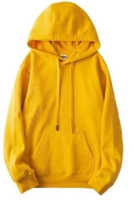 Pullover Sudadera con Capucha Tejida Sudadera Suéter Chaqueta Bolsillos con Capucha Unisex Amarillo Mediano Foto 1 de 4