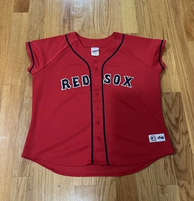 Vintage Majestic Boston Red Sox Jersey Blank Stitched Letters Made USA Womens XL - Image 1 of 4