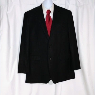 BONITA CHAQUETA ABRIGO DEPORTIVO BLAZER NEGRO POLI RAYÓN CROFT & BARROW TALLA 42L Foto 1 de 3