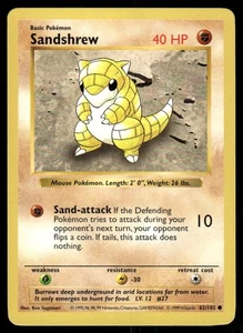 Pokemon Tcg Sandshrew [Shadowless] #62 Pokemon Base Set LP - Imagen 1 de 2