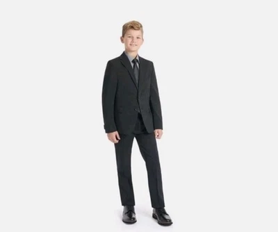 Kenneth Cole Techno Reaction  Kids Performance Fabric Slim Fit Suit Black Sz 14 - Image 1 of 4