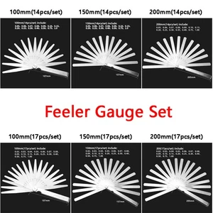 Feeler Gauge Set 14/17 Pcs Stainless Steel Foldable Feeler Gauges Measuring Tool - Picture 1 of 16
